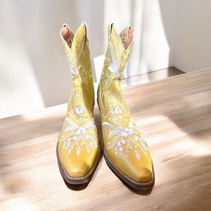 Dingo by Dan Post Yellow Embroidered Western Boots